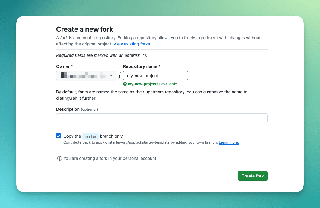 GitHub Fork Name
